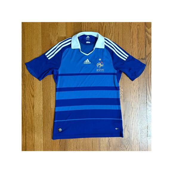 Adidas France National Team Blue Soccer Jersey- Men's Size Medium- EUC - Picture 1 of 10